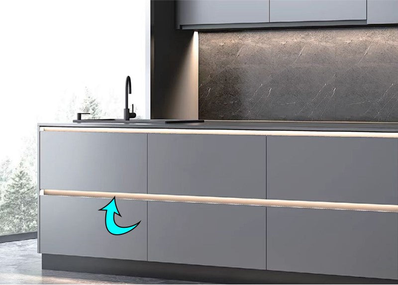 Middle Cabinet Handle-free Free cut linear series
