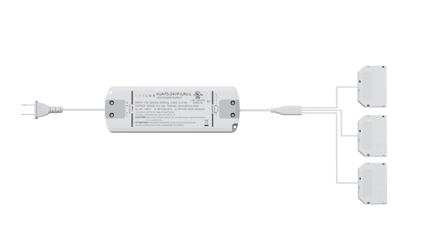 Ultra-thin, fixed-intensity 24V LED power supply