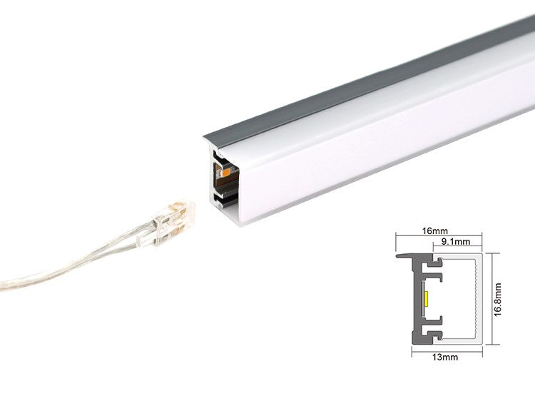 Back Shelf surface mounted Rigid Free cut linear series