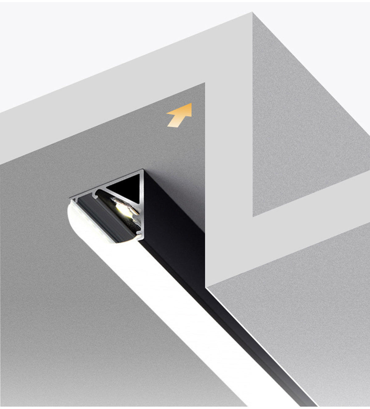 45 deg surface mounted Rigid Free cut linear