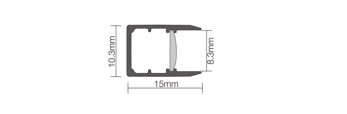 Glass Shelf Recessed mouned Rigid Free cut linear series