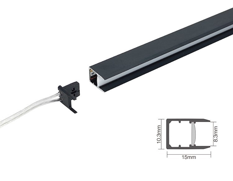 Glass Shelf Recessed mouned Rigid Free cut linear series
